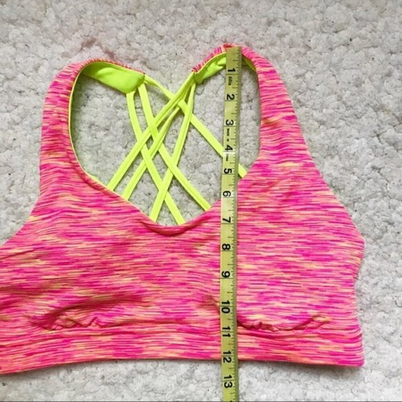 90 Degree by Reflex Strappy Neon Pink Yellow Bra - Picture 8 of 11